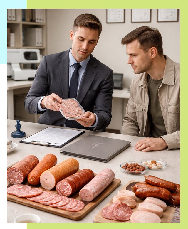 Сертификация колбасных изделий в Азове от 7702 р. | Алешин-Азв