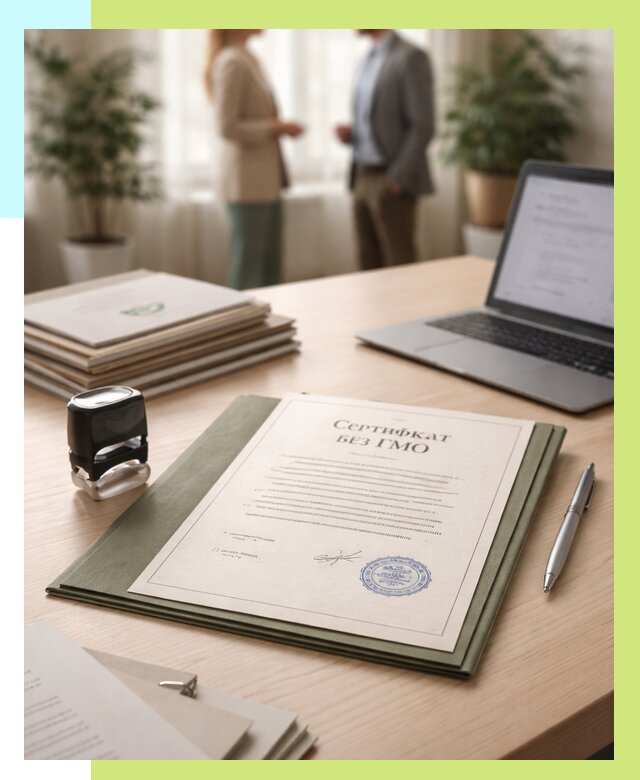 Сертификат без ГМО в Азове от 7702 р. оформить срочно Алешин-Азв